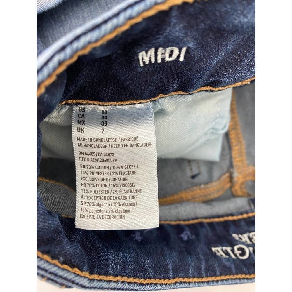 American Eagle Cut-Off Shorts Midi Blue - Size 00 - Picture 5 of 8